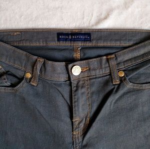 Rock & Republic gray and gold skinny jeans
